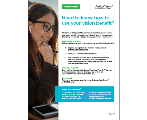 How To Use Your Vision Benefits Flyer